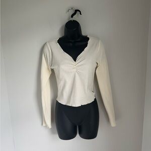 NWT Windsor Cream Ribbed Long Sleeve Sweater Size L